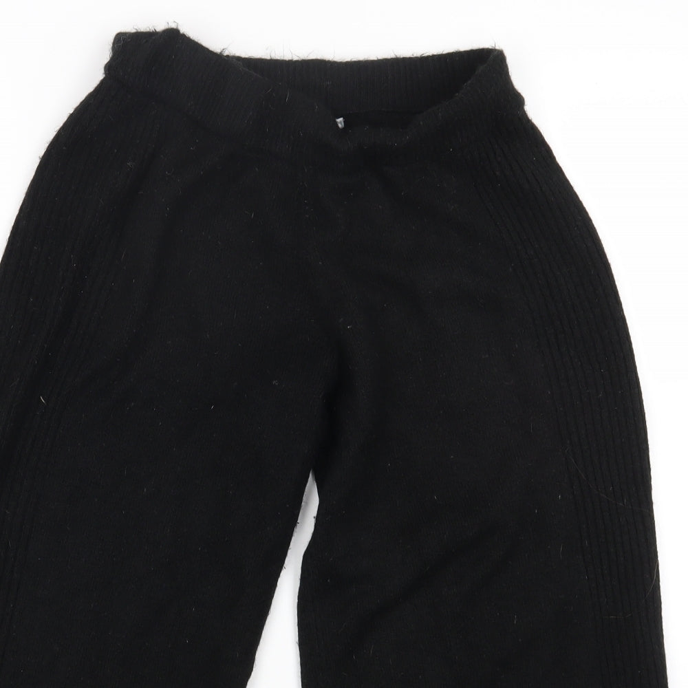 Michelle Keegan Womens Black Acrylic Jogger Trousers Size M L20 in Regular