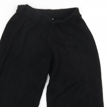 Michelle Keegan Womens Black Acrylic Jogger Trousers Size M L20 in Regular