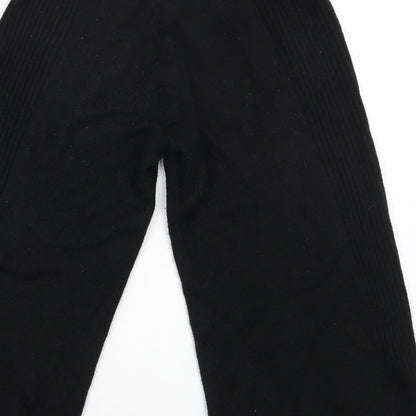 Michelle Keegan Womens Black Acrylic Jogger Trousers Size M L20 in Regular