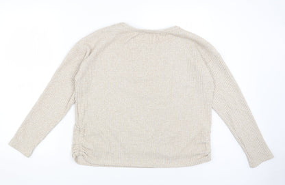 Womens UK Size M Papaya Beige Pullover Jumper