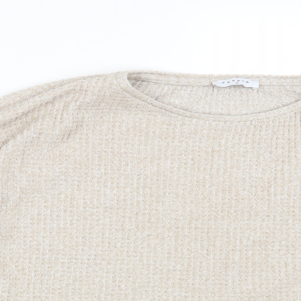 Womens UK Size M Papaya Beige Pullover Jumper