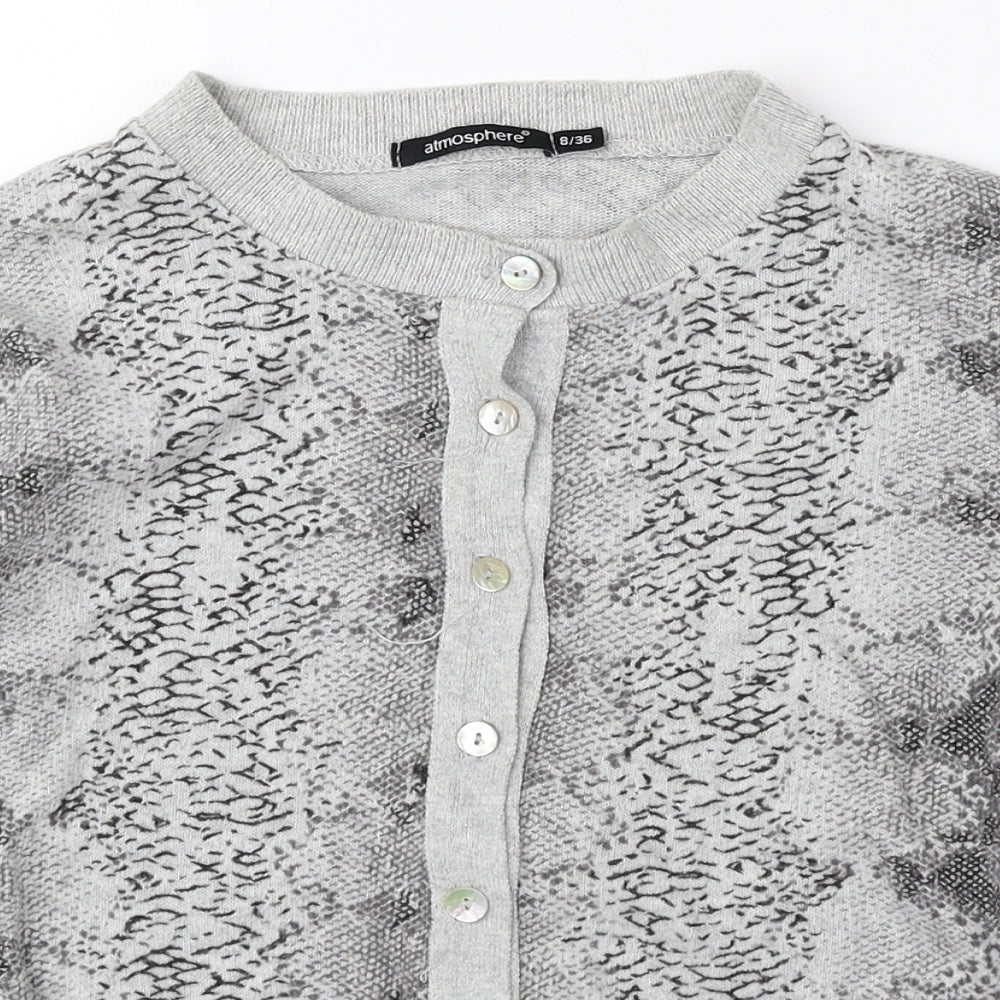 Womens UK Size 8 Atmosphere Grey Cardigan Jumper