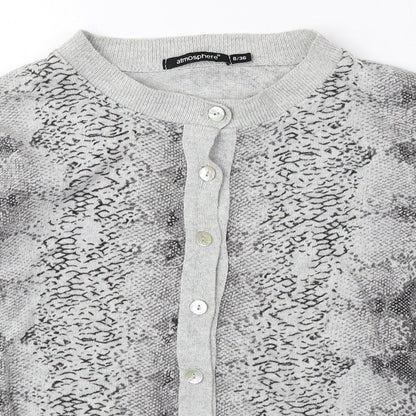 Womens UK Size 8 Atmosphere Grey Cardigan Jumper