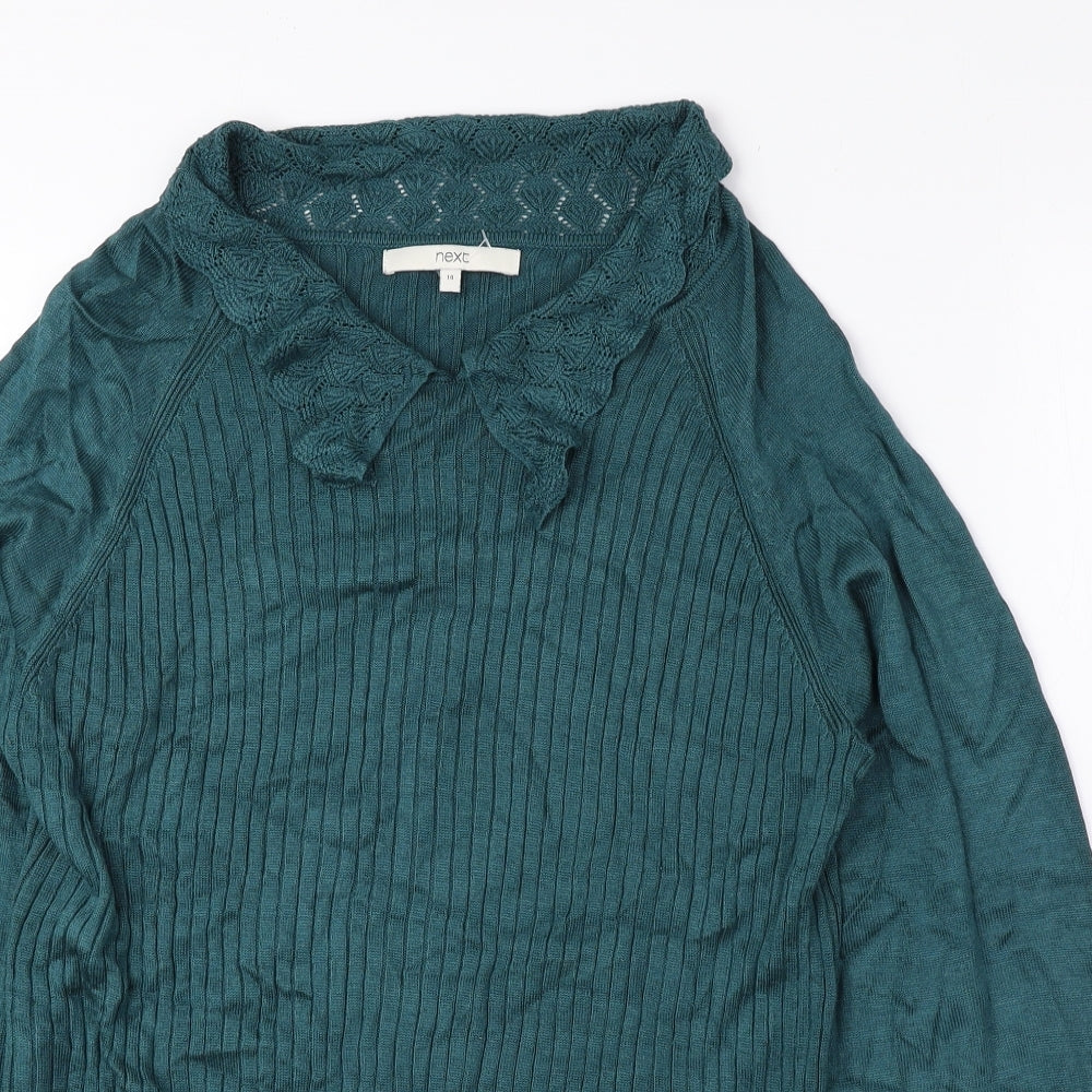 Womens UK Size 14 NEXT Green Pullover Jumper
