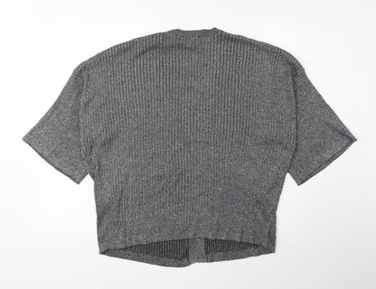 Atmosphere Womens Grey V-Neck Viscose Cardigan Jumper Size 16