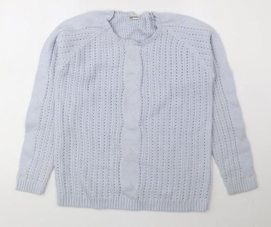 Damart Womens Blue Round Neck Acrylic Pullover Jumper Size 10