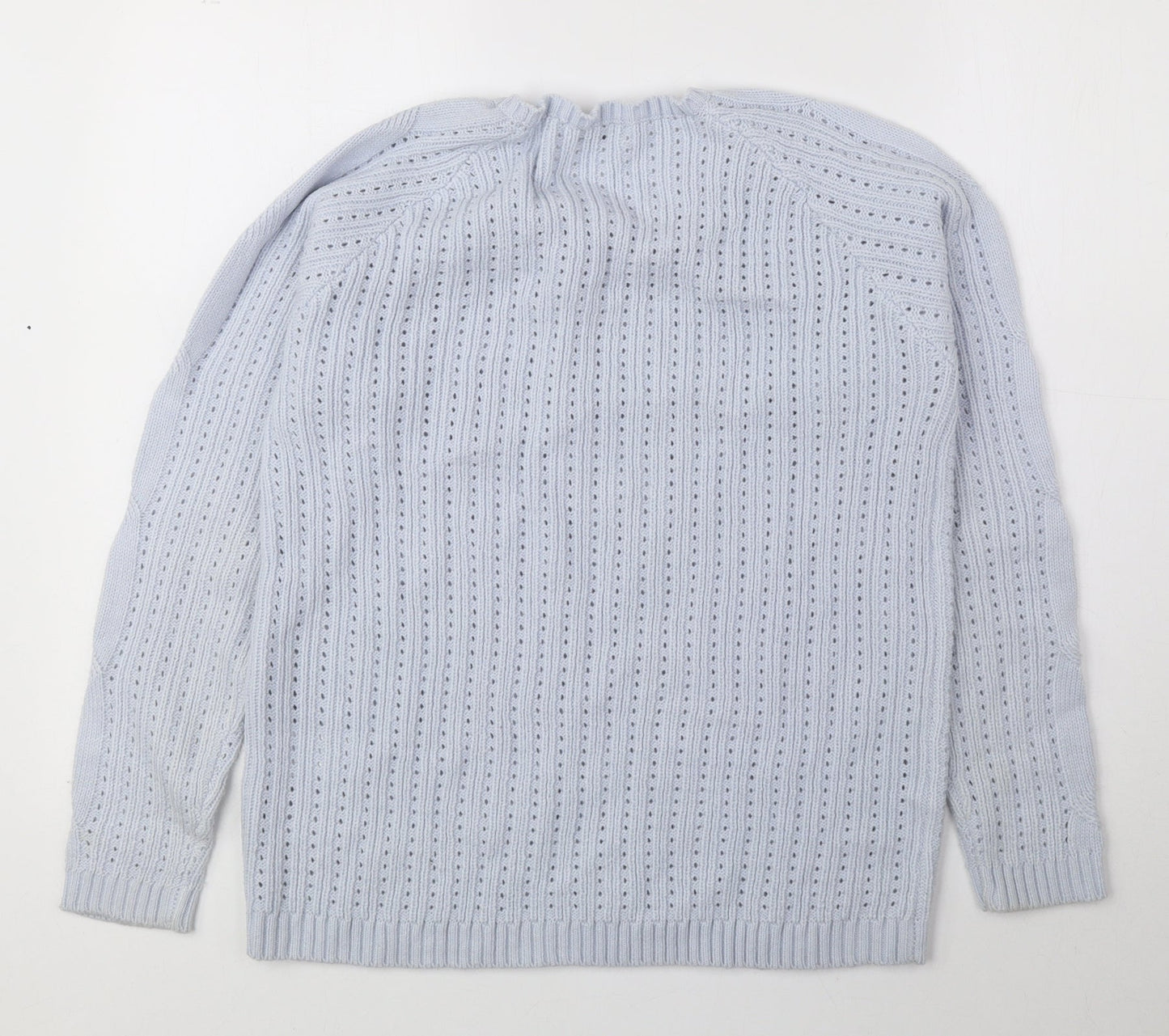 Damart Womens Blue Round Neck Acrylic Pullover Jumper Size 10