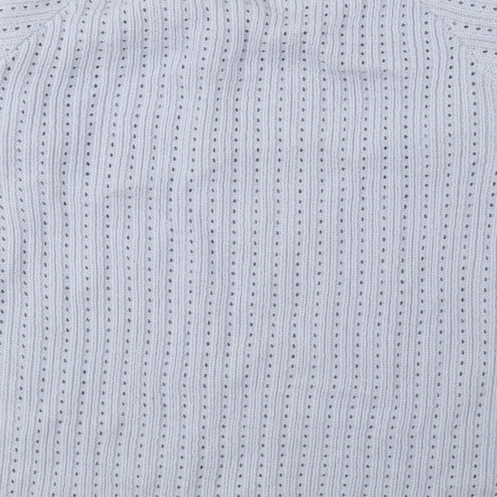 Damart Womens Blue Round Neck Acrylic Pullover Jumper Size 10