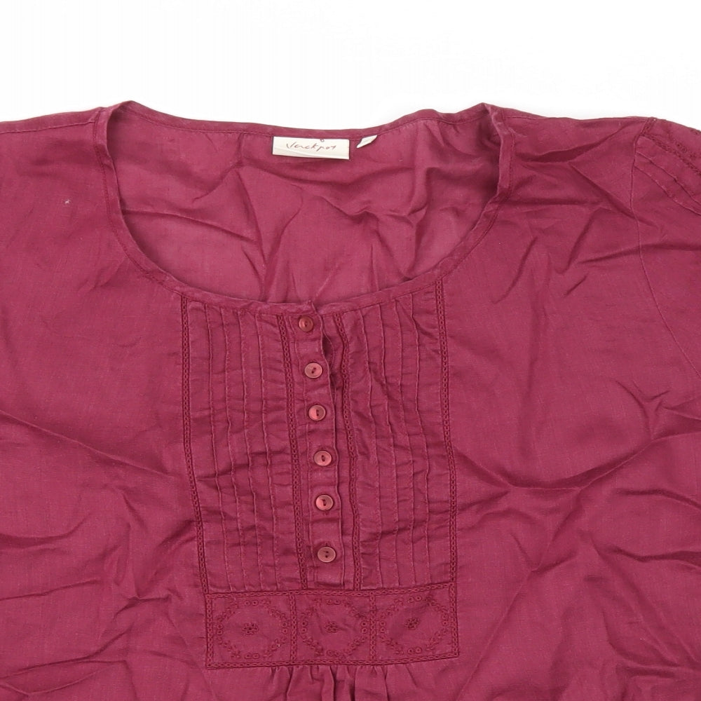 Womens UK Size 14 Jackpot Purple Basic Blouse