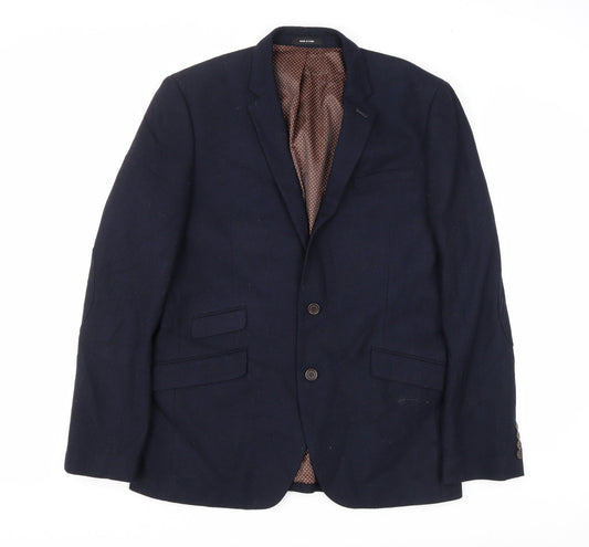 Mens UK Size M Cedar Wood State Regular Blue Suit Jacket