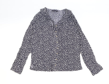 Womens UK Size 8 Marks and Spencer Blue Basic Button-Up