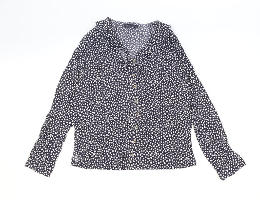 Womens UK Size 8 Marks and Spencer Blue Basic Button-Up