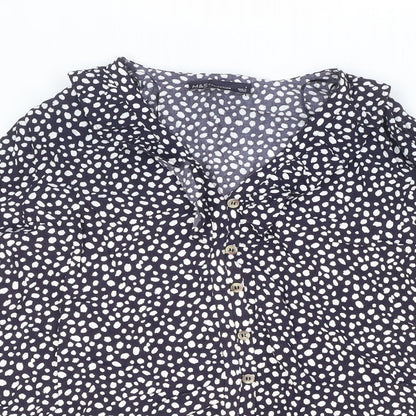 Womens UK Size 8 Marks and Spencer Blue Basic Button-Up