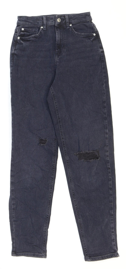 Womens UK Size 6 Marks and Spencer Regular Fit Mom Blue Jeans