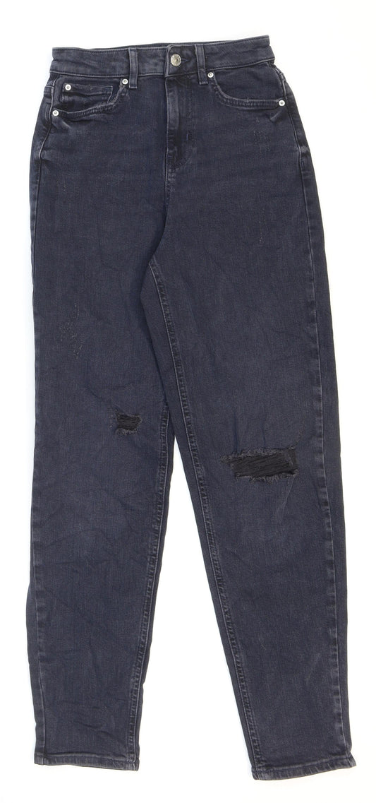 Womens UK Size 6 Marks and Spencer Regular Fit Mom Blue Jeans