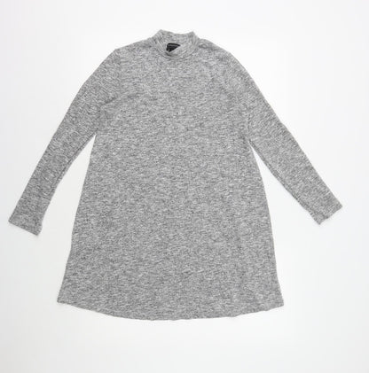 Atmosphere Womens Green Houndstooth Polyester A-Line Size 8 Mock Neck Pullover