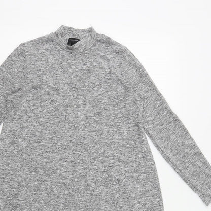 Atmosphere Womens Green Houndstooth Polyester A-Line Size 8 Mock Neck Pullover