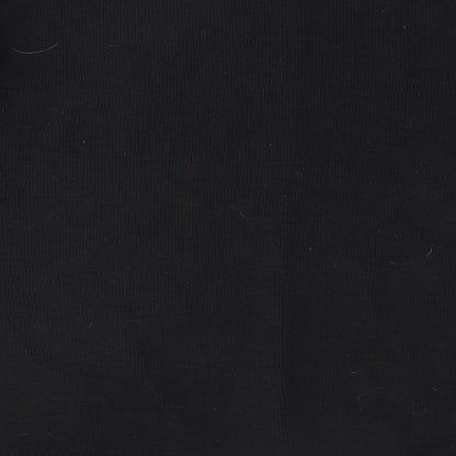 Ben Smith Womens Black Round Neck Striped Polyester Pullover Jumper Size L