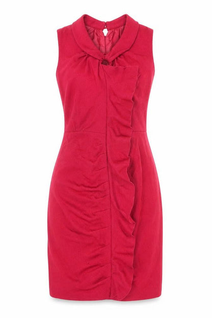 NEXT Womens Pink Polyester Bodycon Size 8 V-Neck Button - Slit