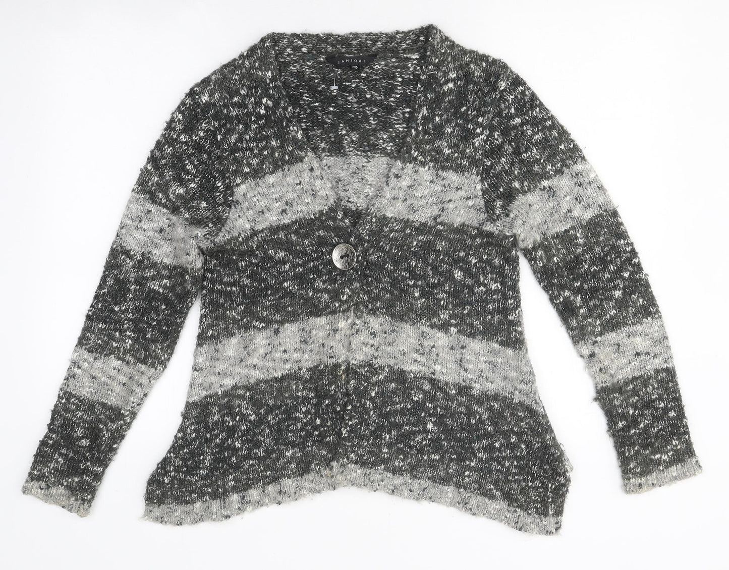 Womens UK Size 12 Janique Grey Cardigan Jumper