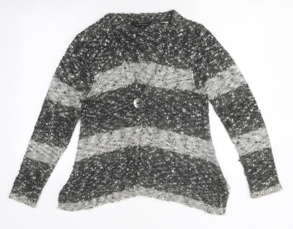 Womens UK Size 12 Janique Grey Cardigan Jumper