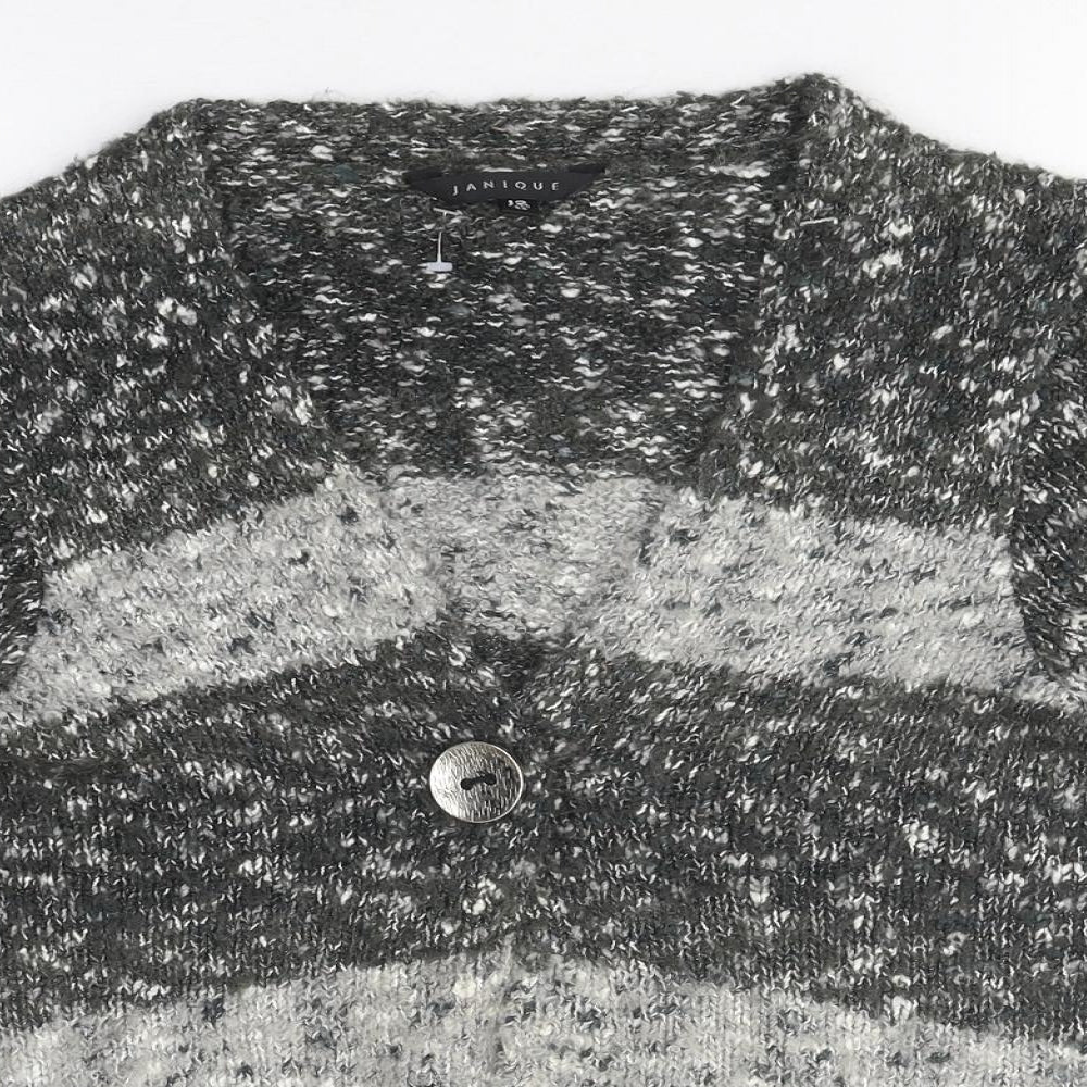Womens UK Size 12 Janique Grey Cardigan Jumper