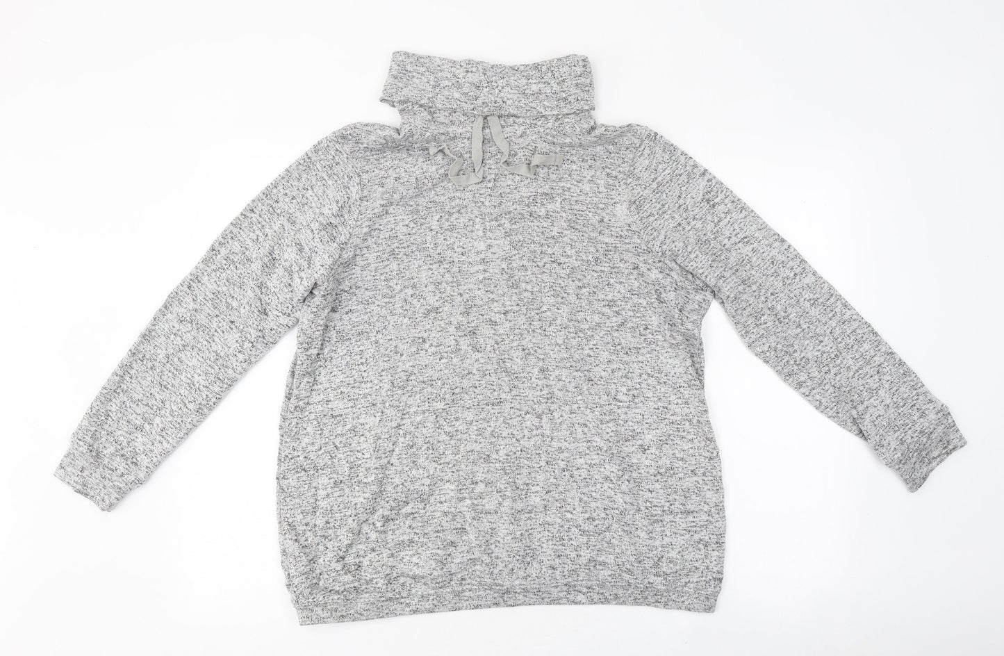 George Womens Grey Polyester Basic T-Shirt Size 12 Roll Neck