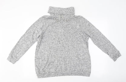 George Womens Grey Polyester Basic T-Shirt Size 12 Roll Neck