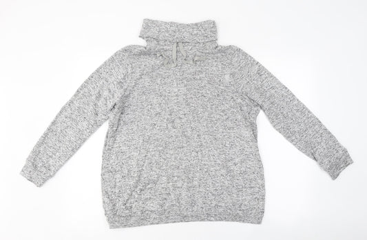 George Womens Grey Polyester Basic T-Shirt Size 12 Roll Neck