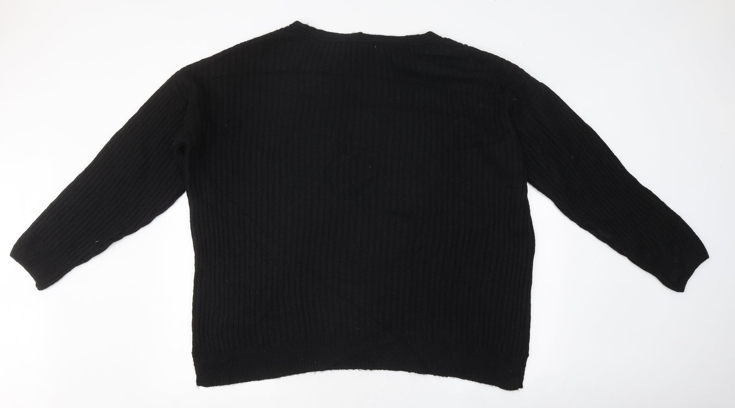 Womens UK Size L New Look Black Pullover Jumper