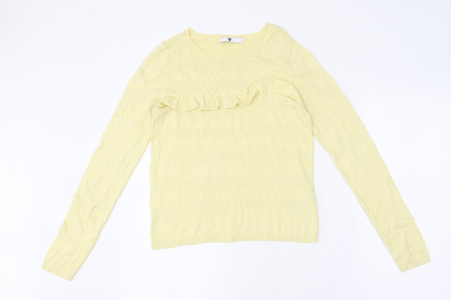 Womens UK Size 10 Very Yellow Basic T-Shirt