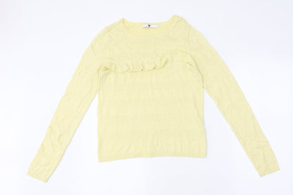 Womens UK Size 10 Very Yellow Basic T-Shirt