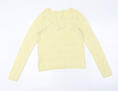 Womens UK Size 10 Very Yellow Basic T-Shirt
