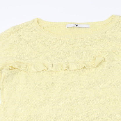 Womens UK Size 10 Very Yellow Basic T-Shirt