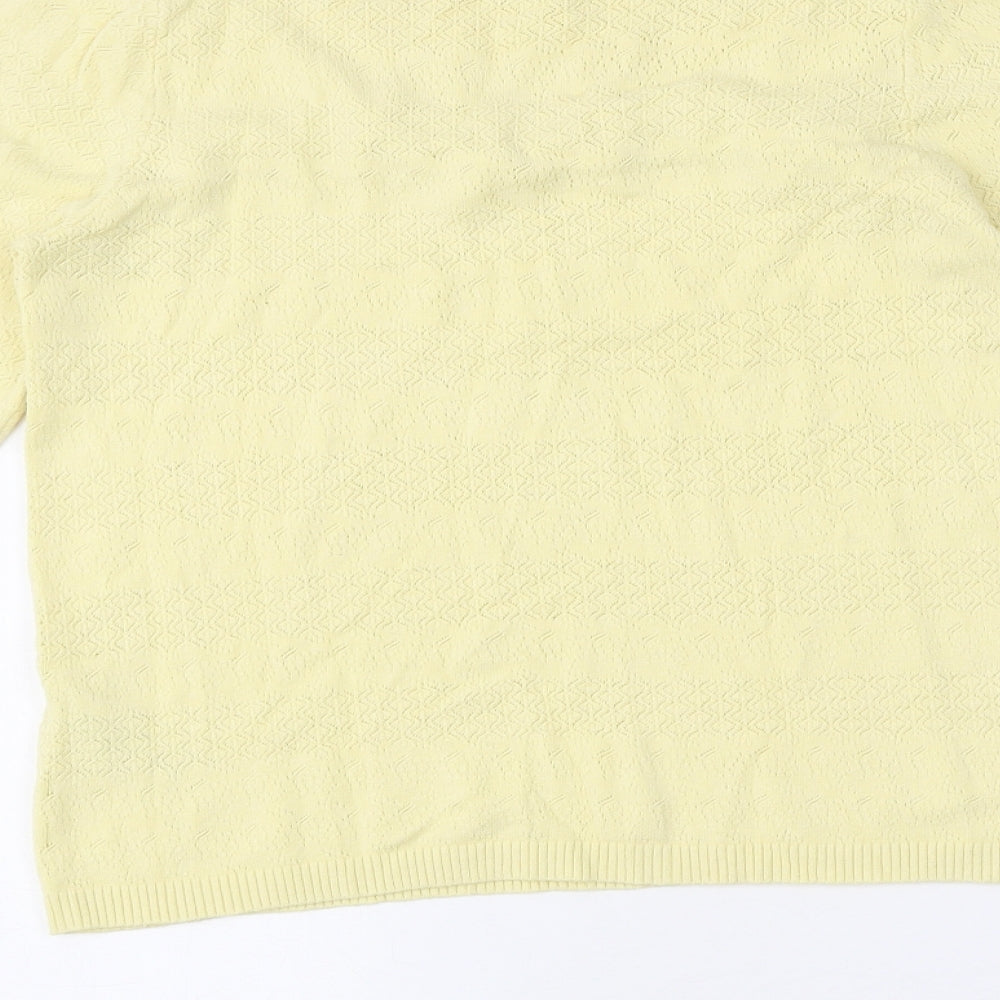 Womens UK Size 10 Very Yellow Basic T-Shirt