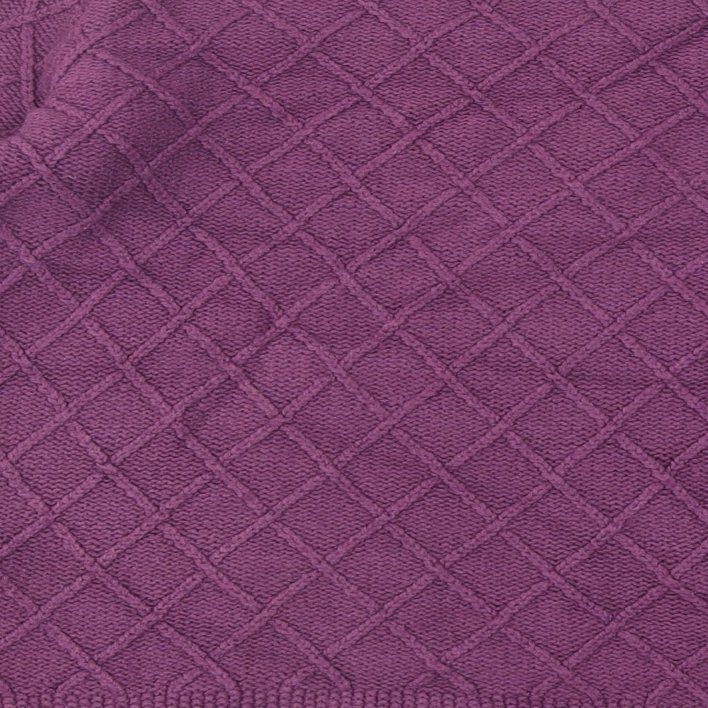 Lands' End Womens Purple Round Neck Acrylic Pullover Jumper Size 6