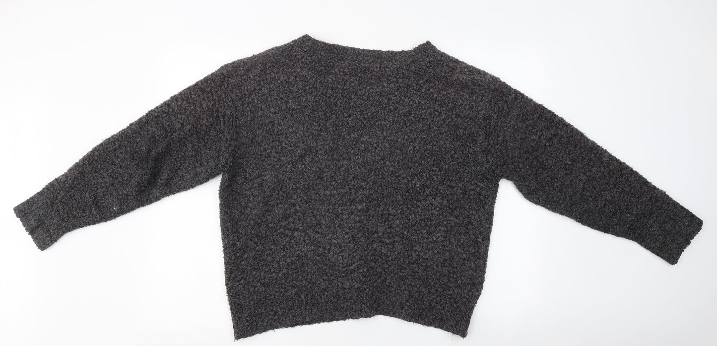 Berkeritex Womens Grey Round Neck Polyester Cardigan Jumper Size 14
