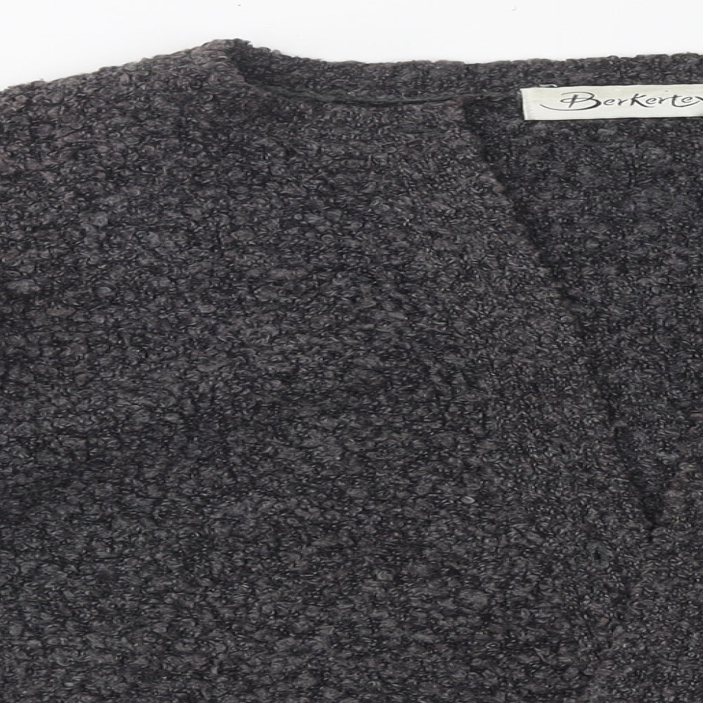 Berkeritex Womens Grey Round Neck Polyester Cardigan Jumper Size 14