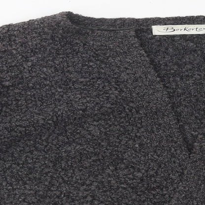Berkeritex Womens Grey Round Neck Polyester Cardigan Jumper Size 14