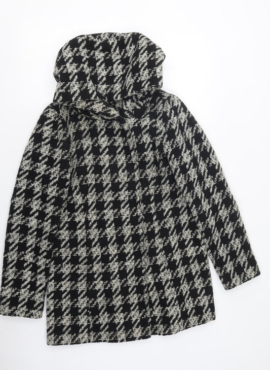 Womens UK Size 8 New Look Black Overcoat
