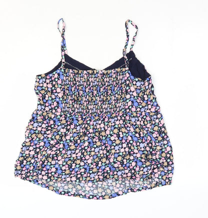 Marks and Spencer Womens Multicoloured Floral Viscose Camisole Blouse Size 12 V-Neck - Shirred Back