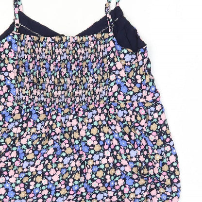 Marks and Spencer Womens Multicoloured Floral Viscose Camisole Blouse Size 12 V-Neck - Shirred Back