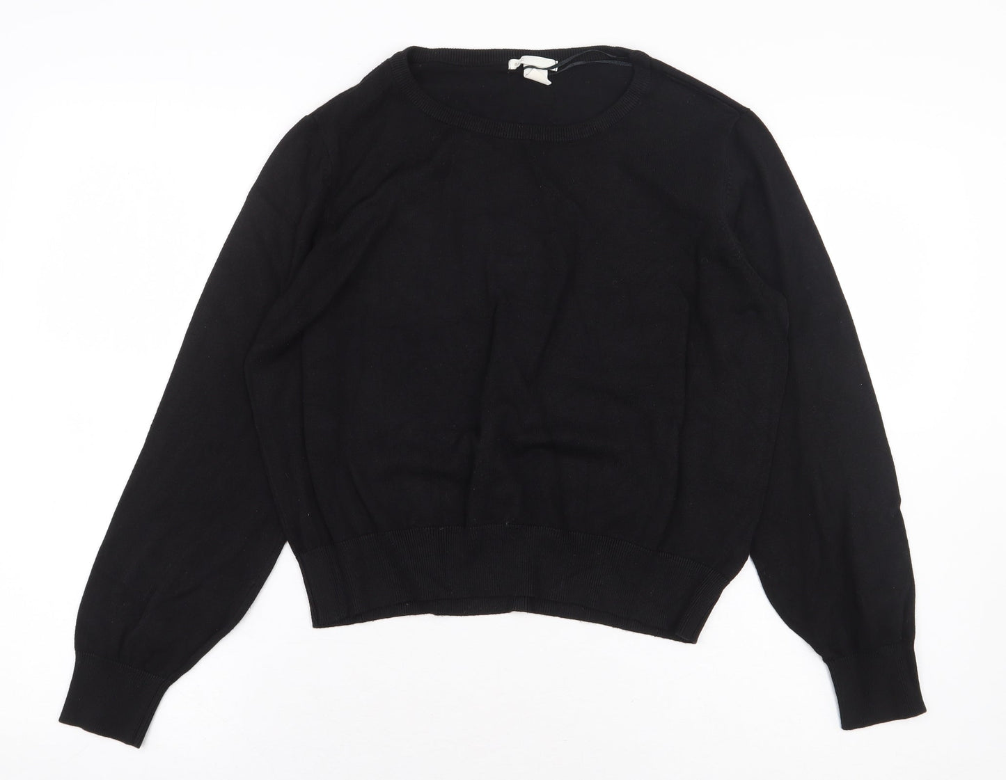 H&M Womens Black Viscose Pullover Sweatshirt Size L Pullover