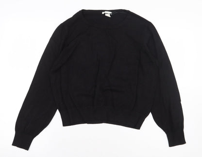 H&M Womens Black Viscose Pullover Sweatshirt Size L Pullover