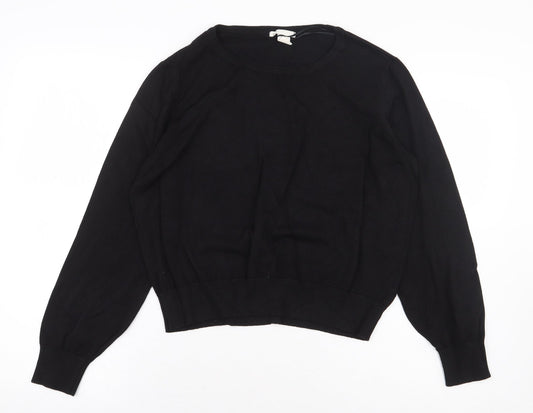 H&M Womens Black Viscose Pullover Sweatshirt Size L Pullover