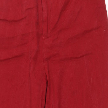Womens UK Size XS Zara Regular Fit  Red Trousers