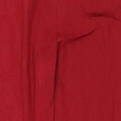Womens UK Size XS Zara Regular Fit  Red Trousers