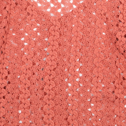 Womens UK Size 10 Daxon Orange Basic Button-Up