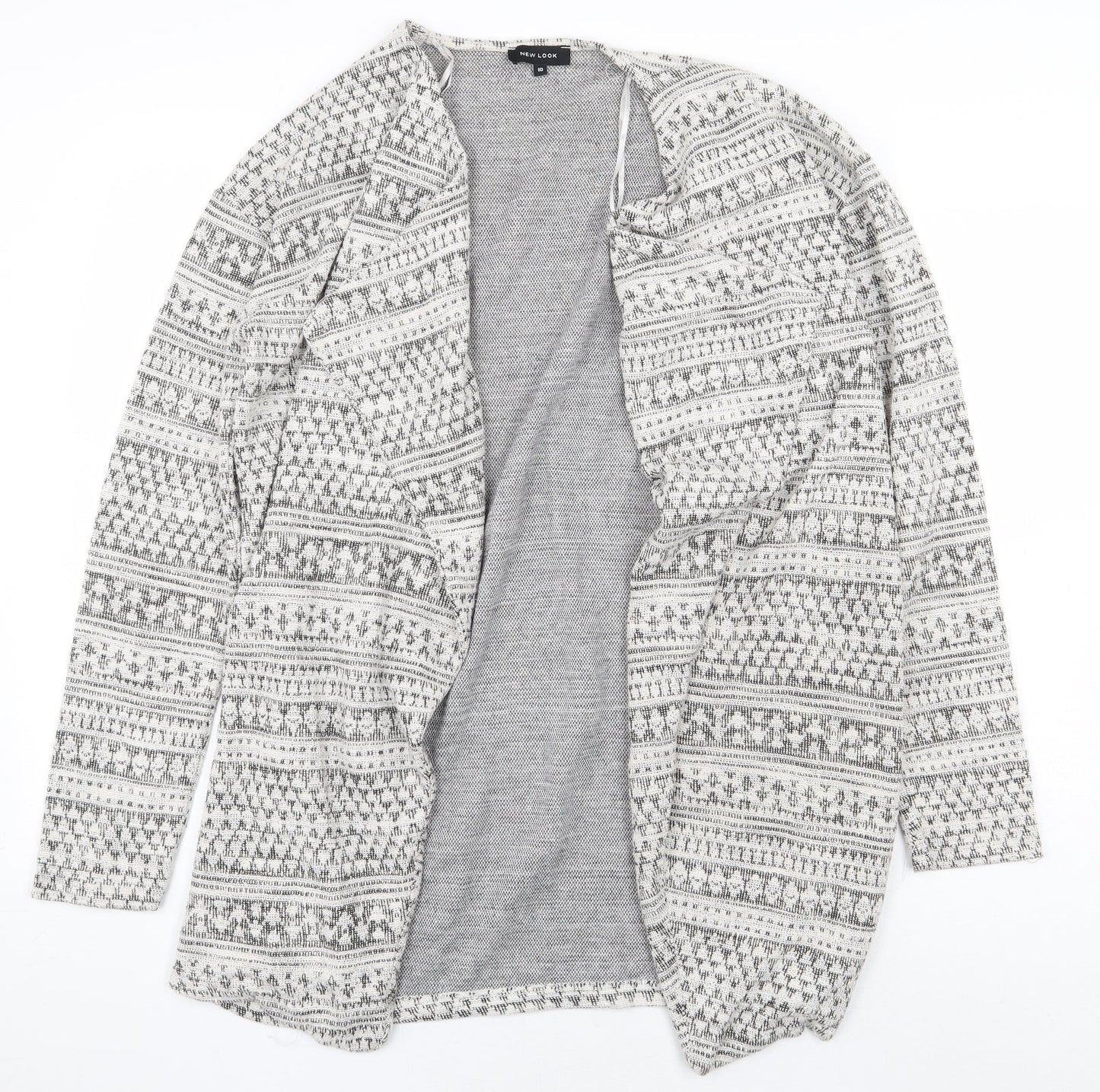 Womens UK Size 10 New Look Grey Cardigan Jumper