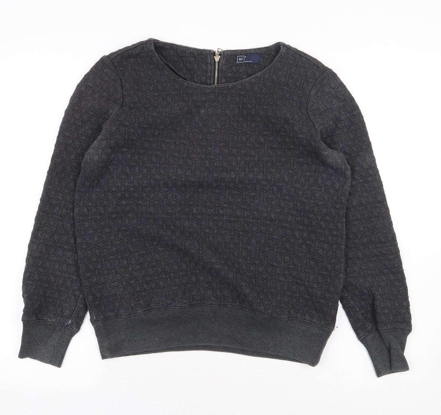 Gap Womens Grey Polyester Pullover Sweatshirt Size M Zip